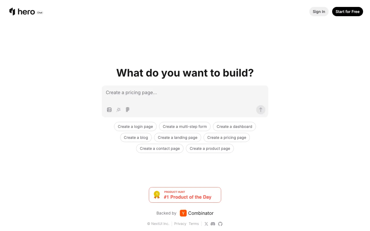 HeroUI Chat — preview screenshot