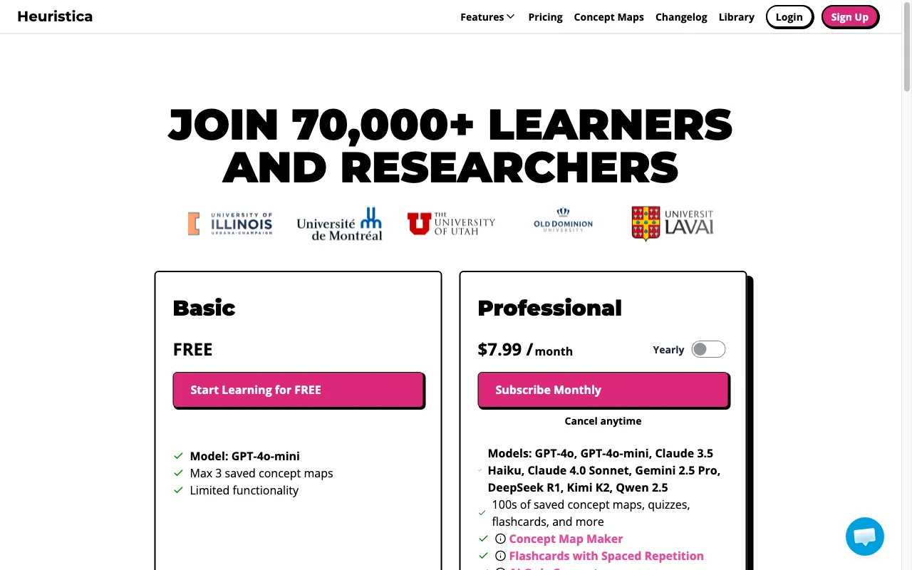 Heuristica — pricing page