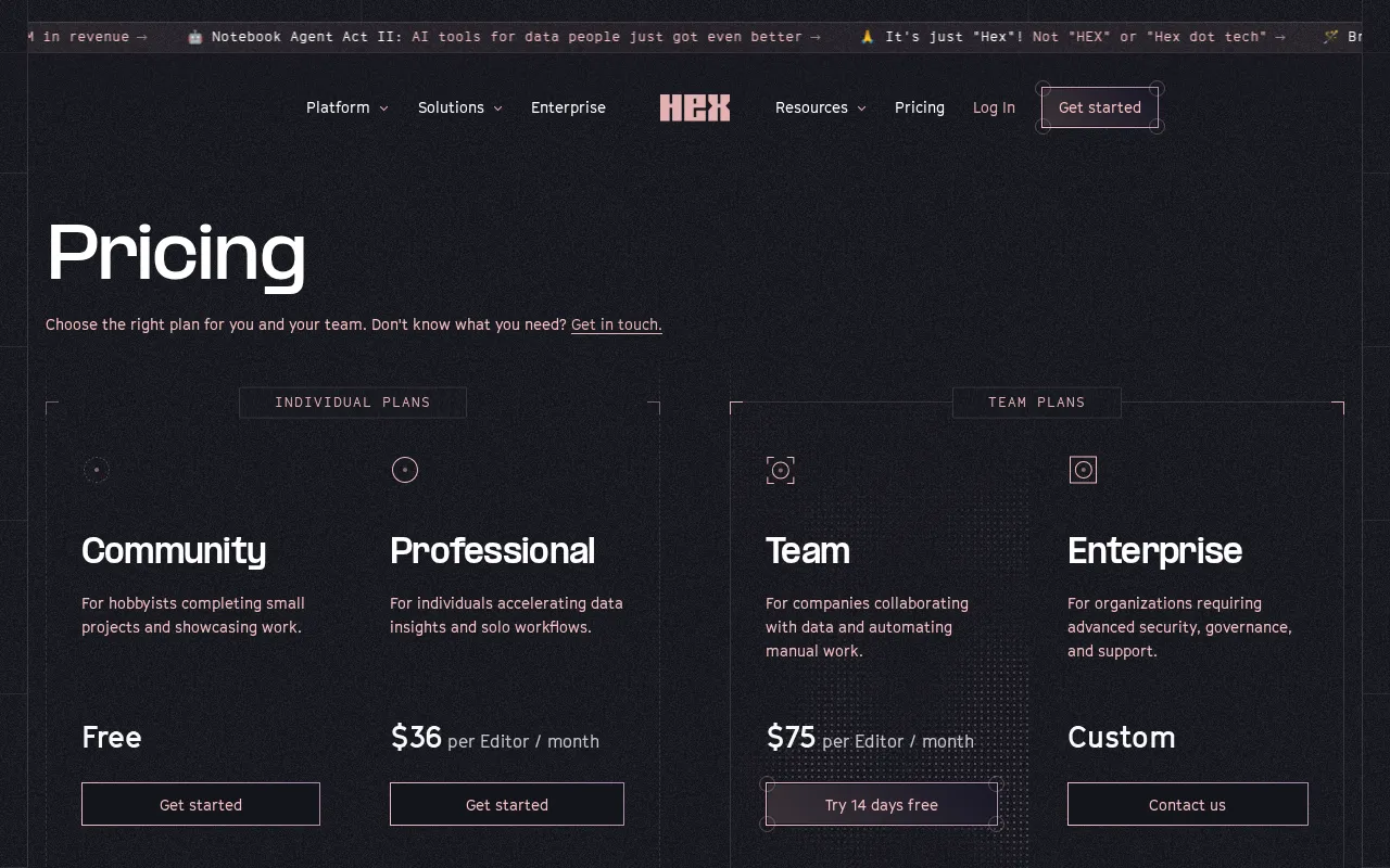 Hex Magic — pricing page