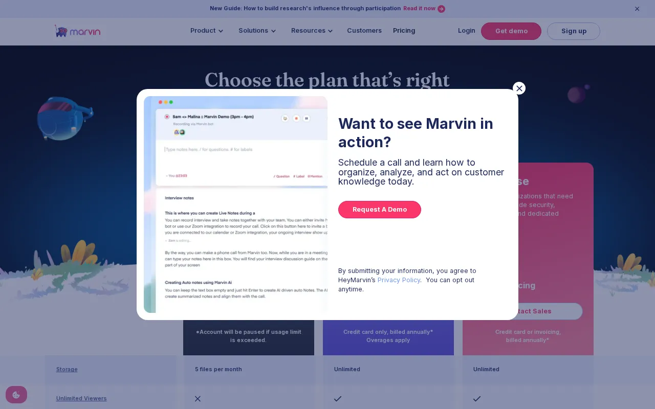 HeyMarvin — pricing page