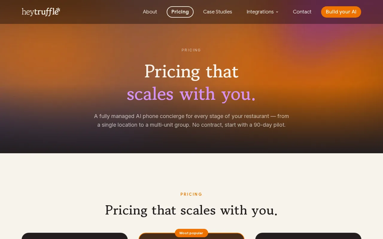 heytruffle — pricing page