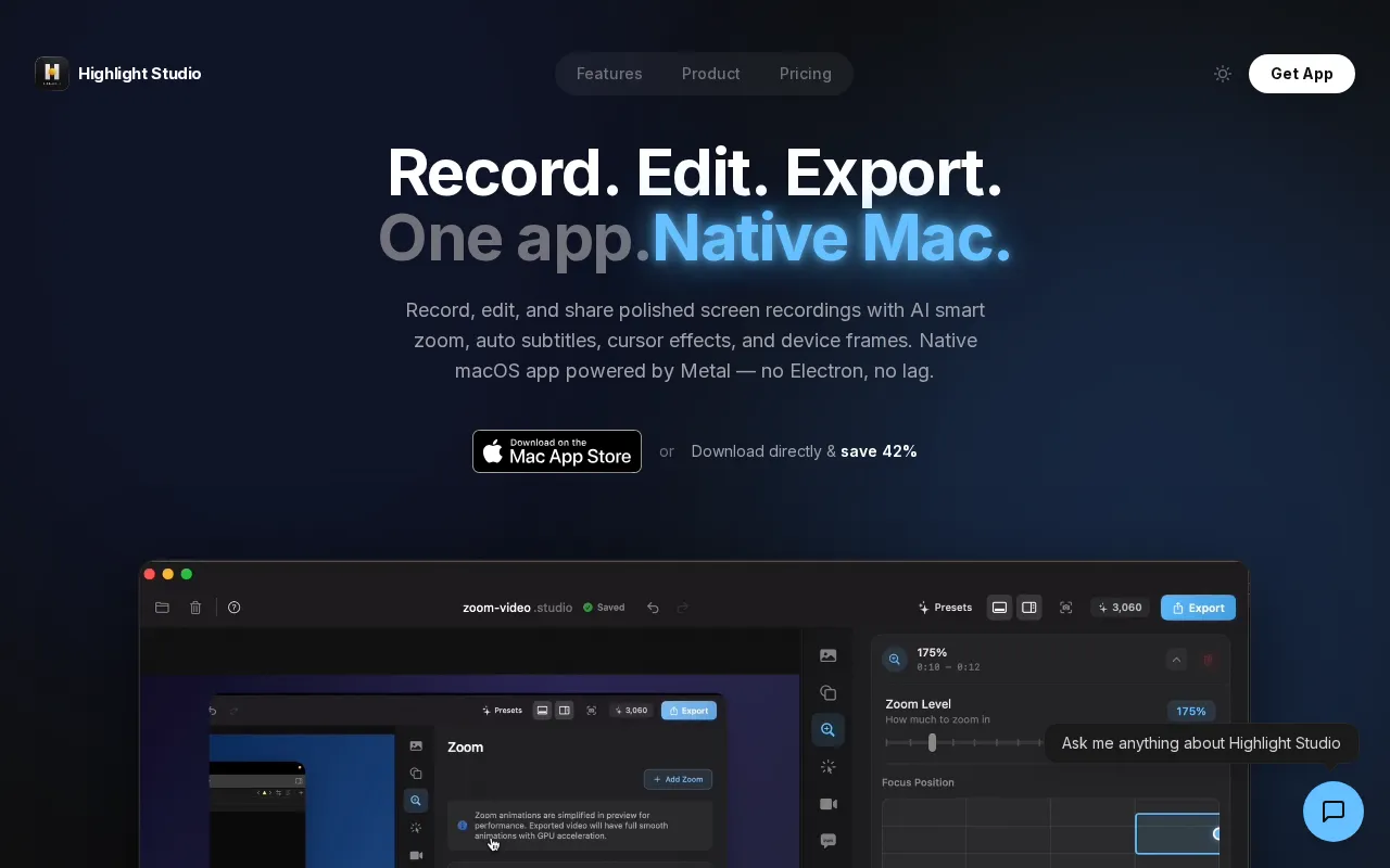 Highlight Studio — pricing page
