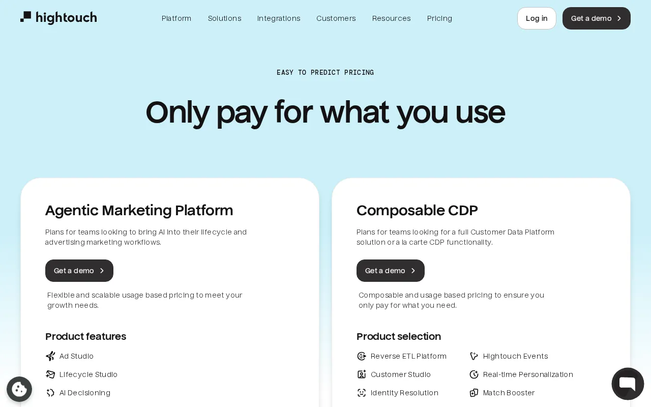 Hightouch — pricing page