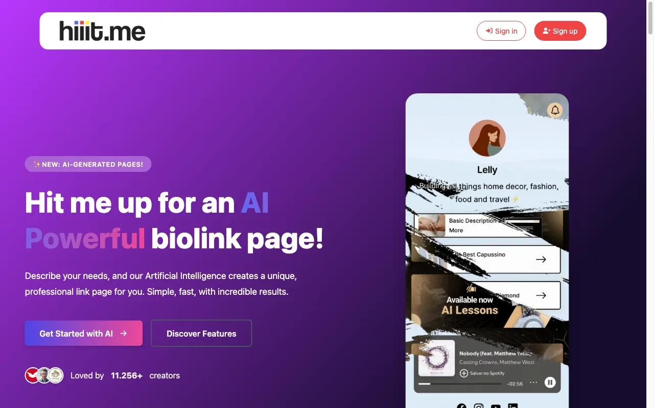 hiiit.me — preview screenshot