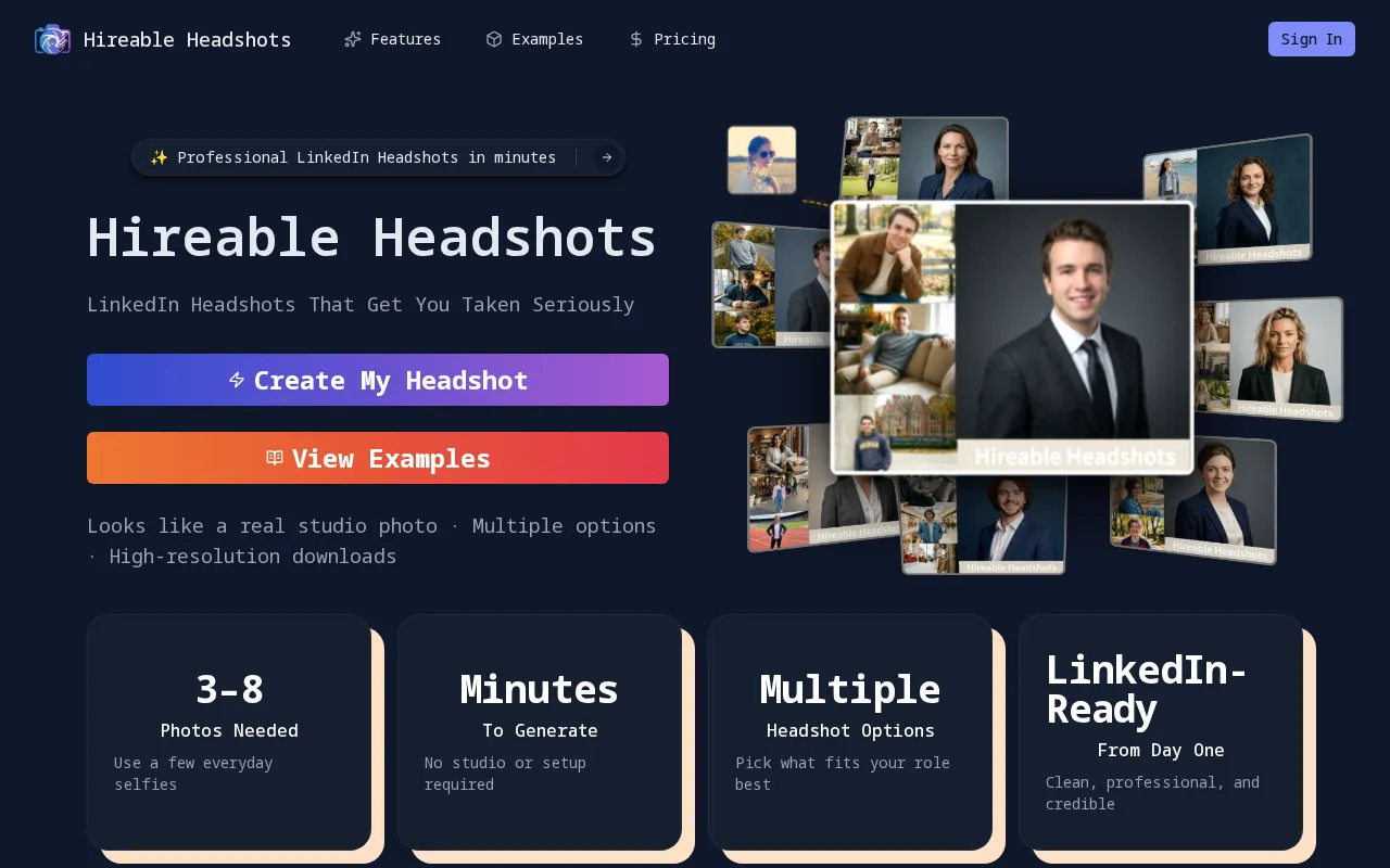 Hireable Headshots — preview screenshot