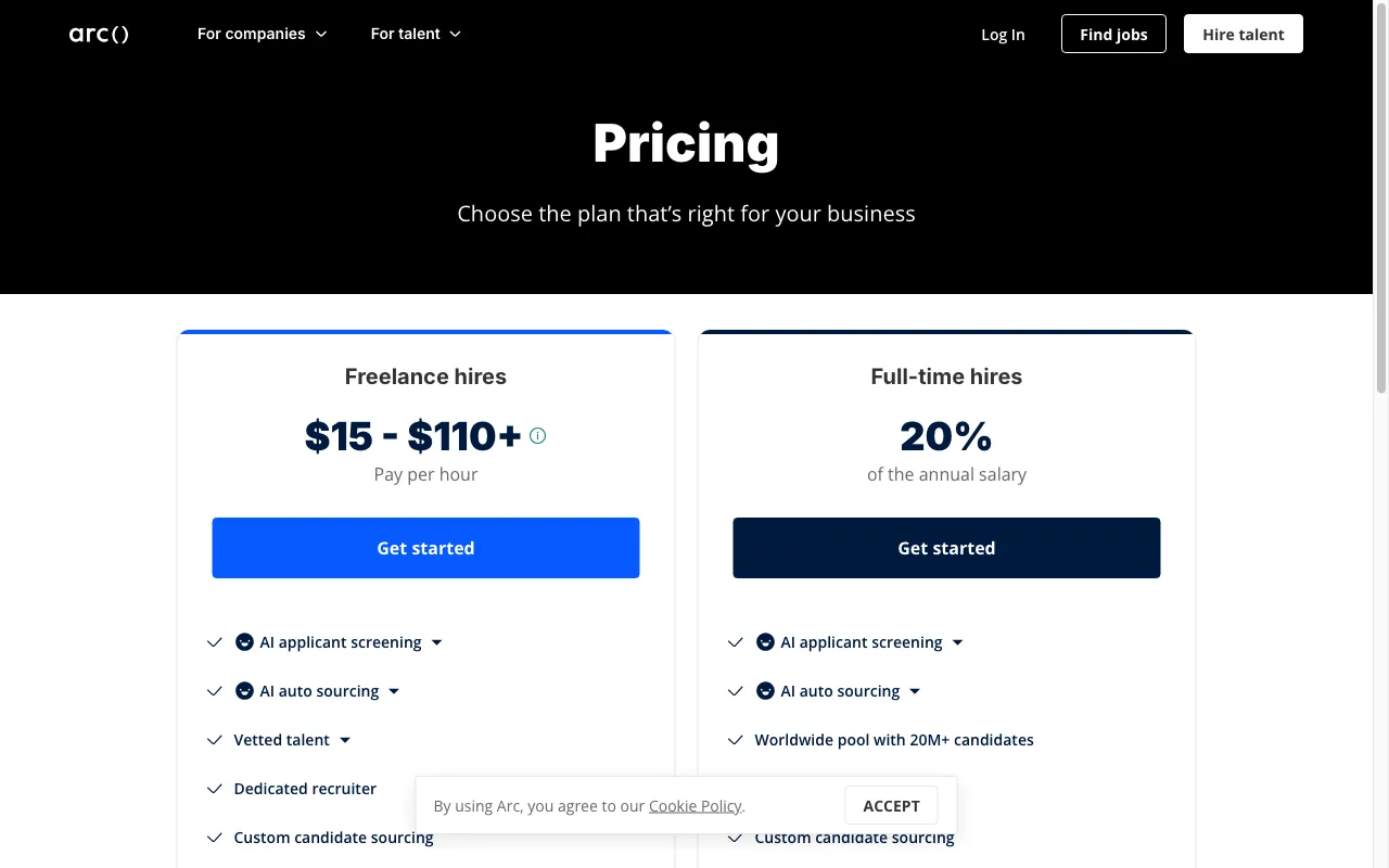HireAI — pricing page
