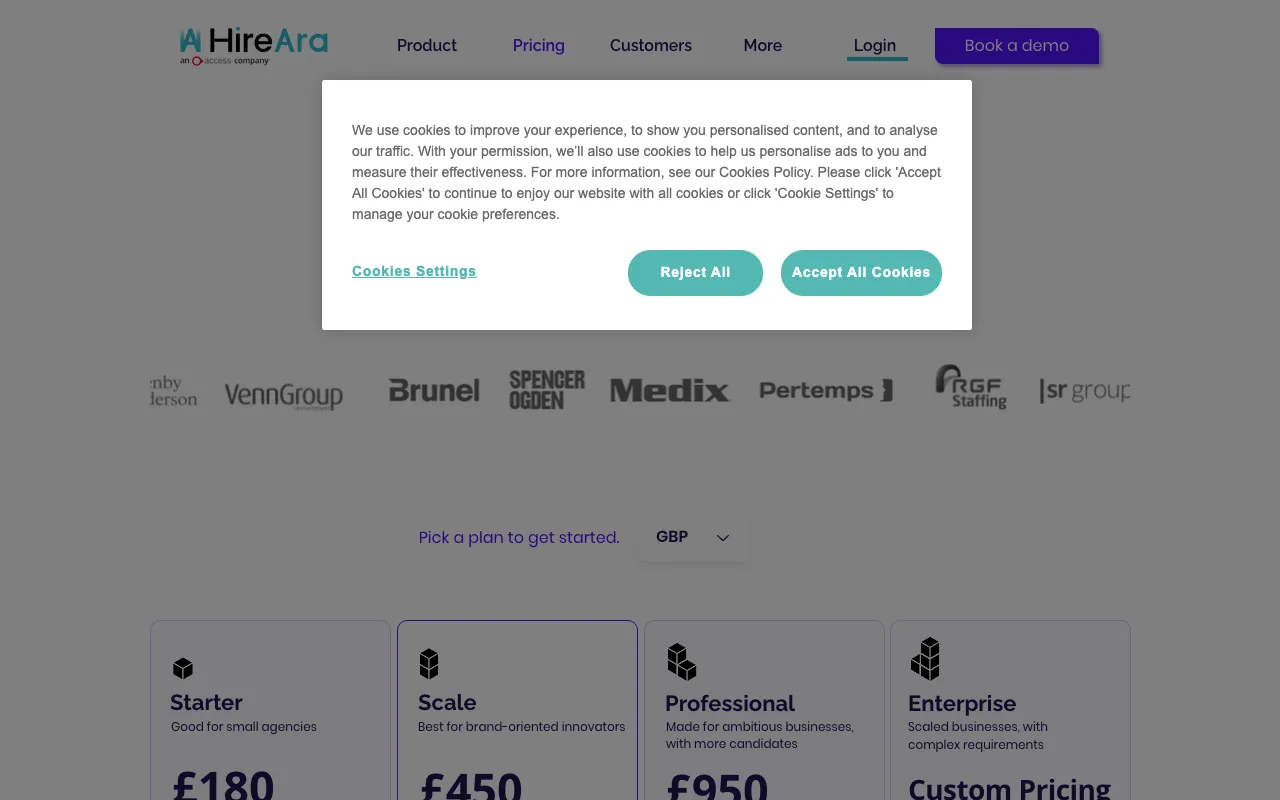 HireAra — pricing page