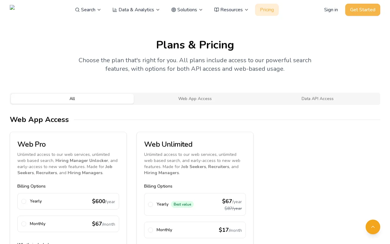 HireBase — pricing page