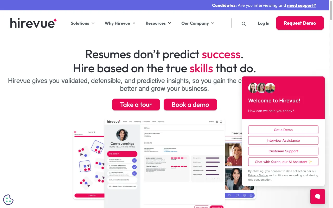 Hirevue — preview screenshot