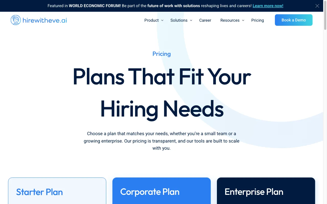 HirewithEve — pricing page