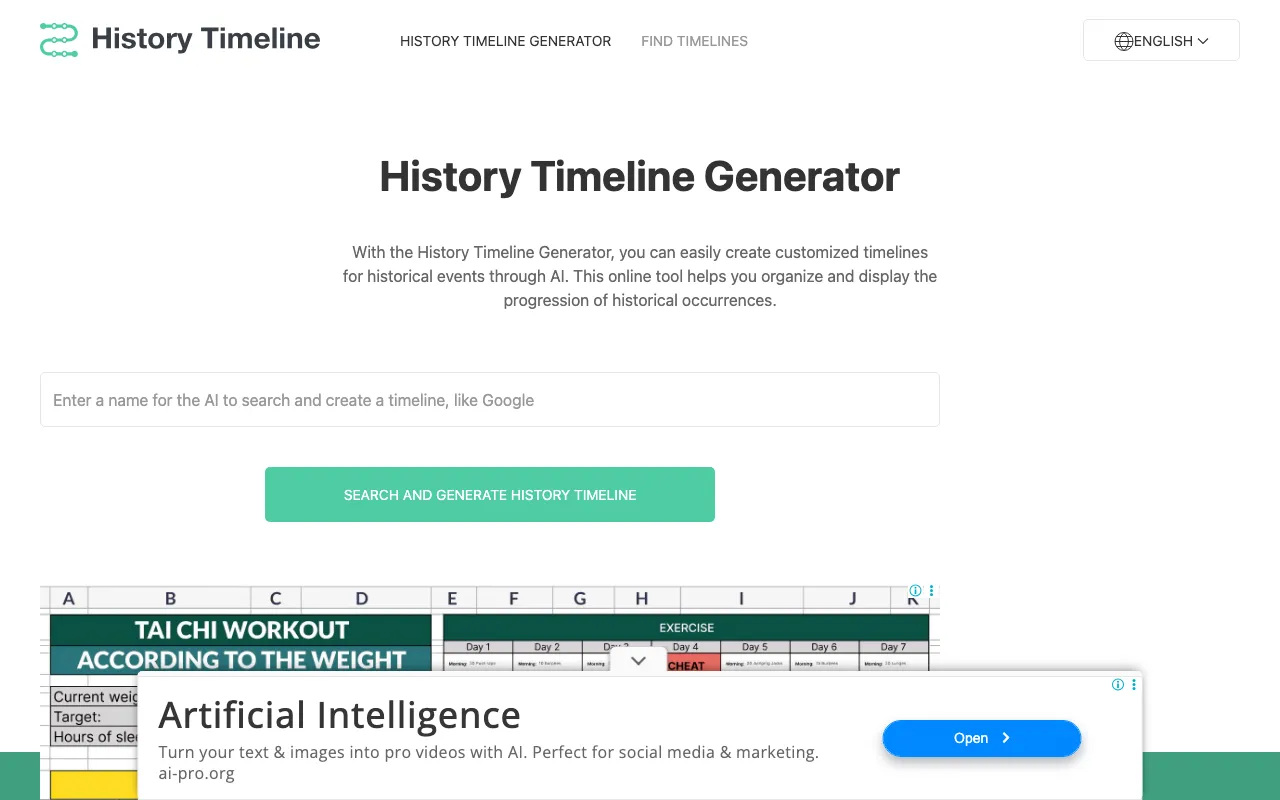 History Timeline Generator — preview screenshot