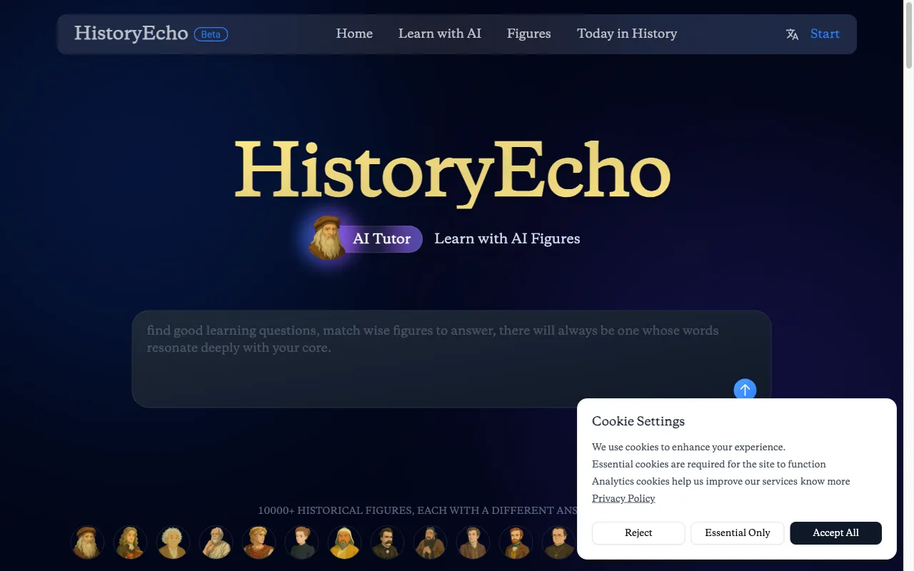 HistoryEcho AI — preview screenshot