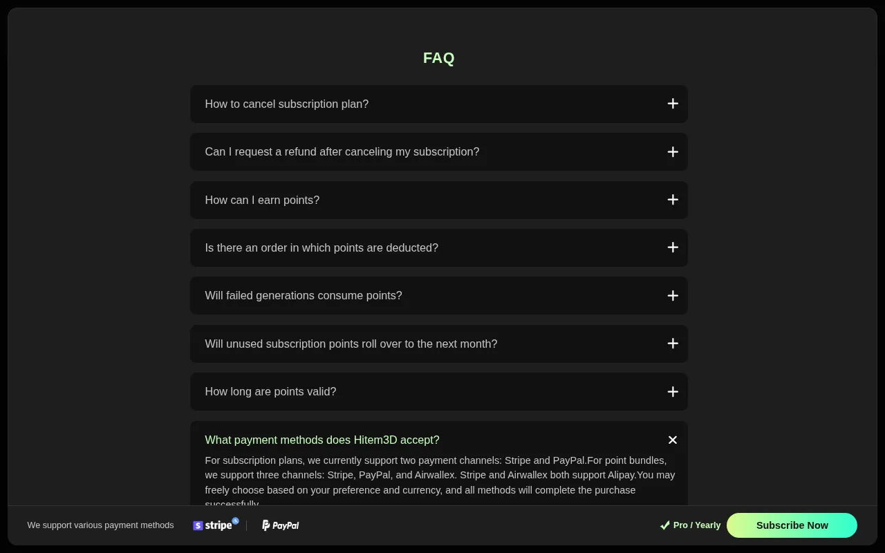 Hitem3D — pricing page