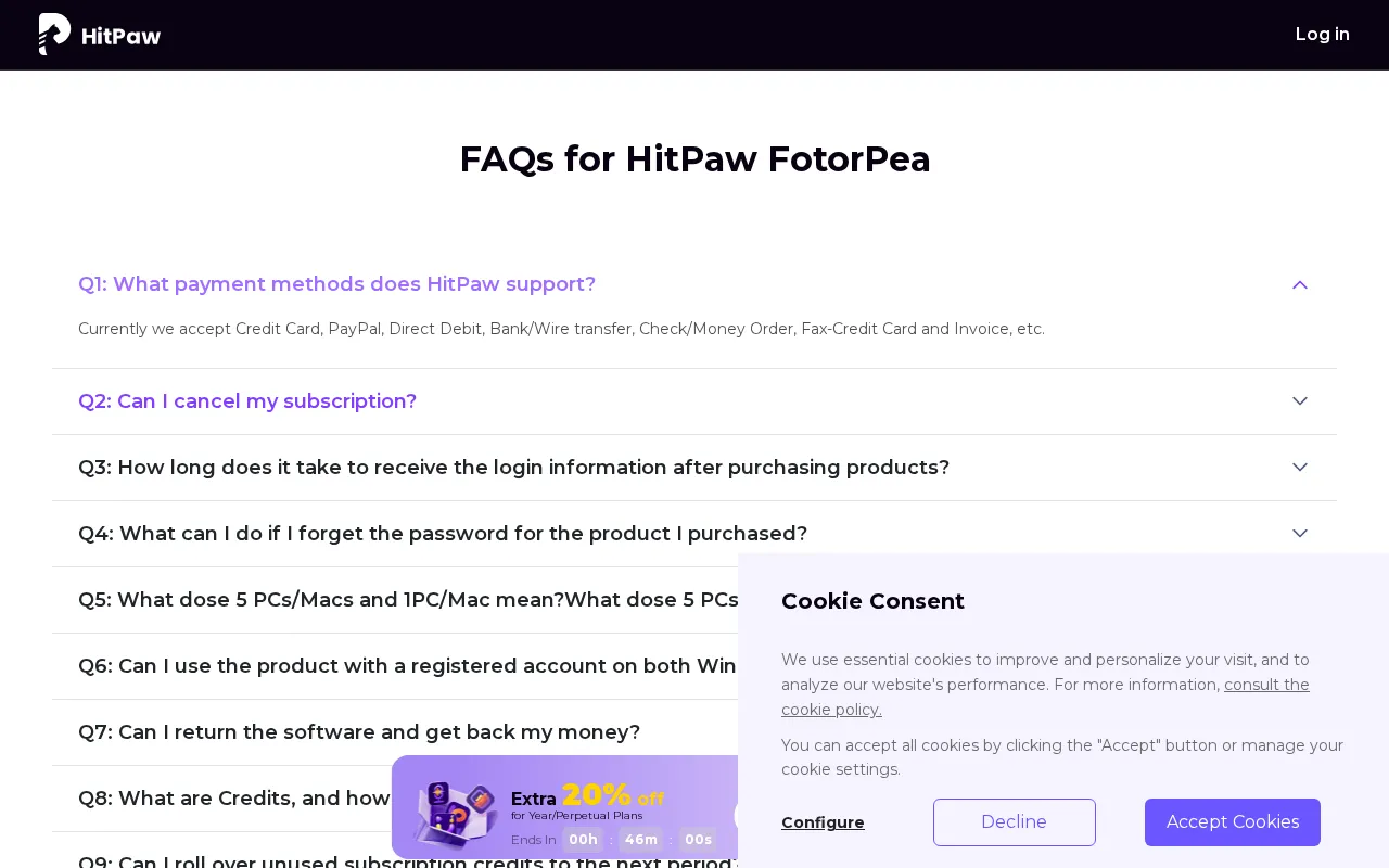 HitPaw FotorPea — pricing page