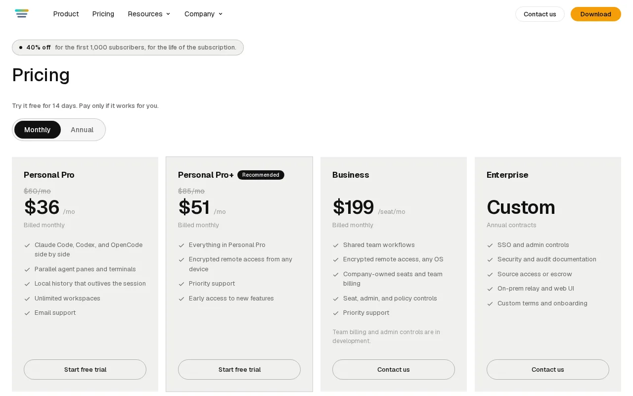 hob — pricing page