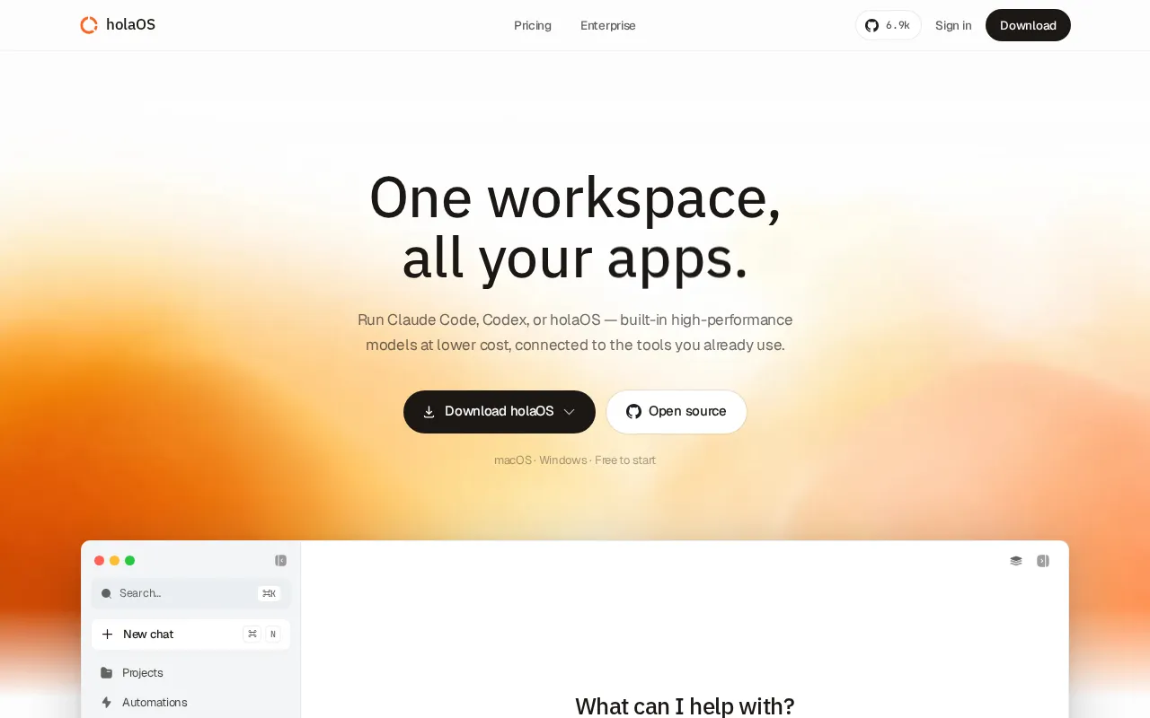 holaOS AI — preview screenshot