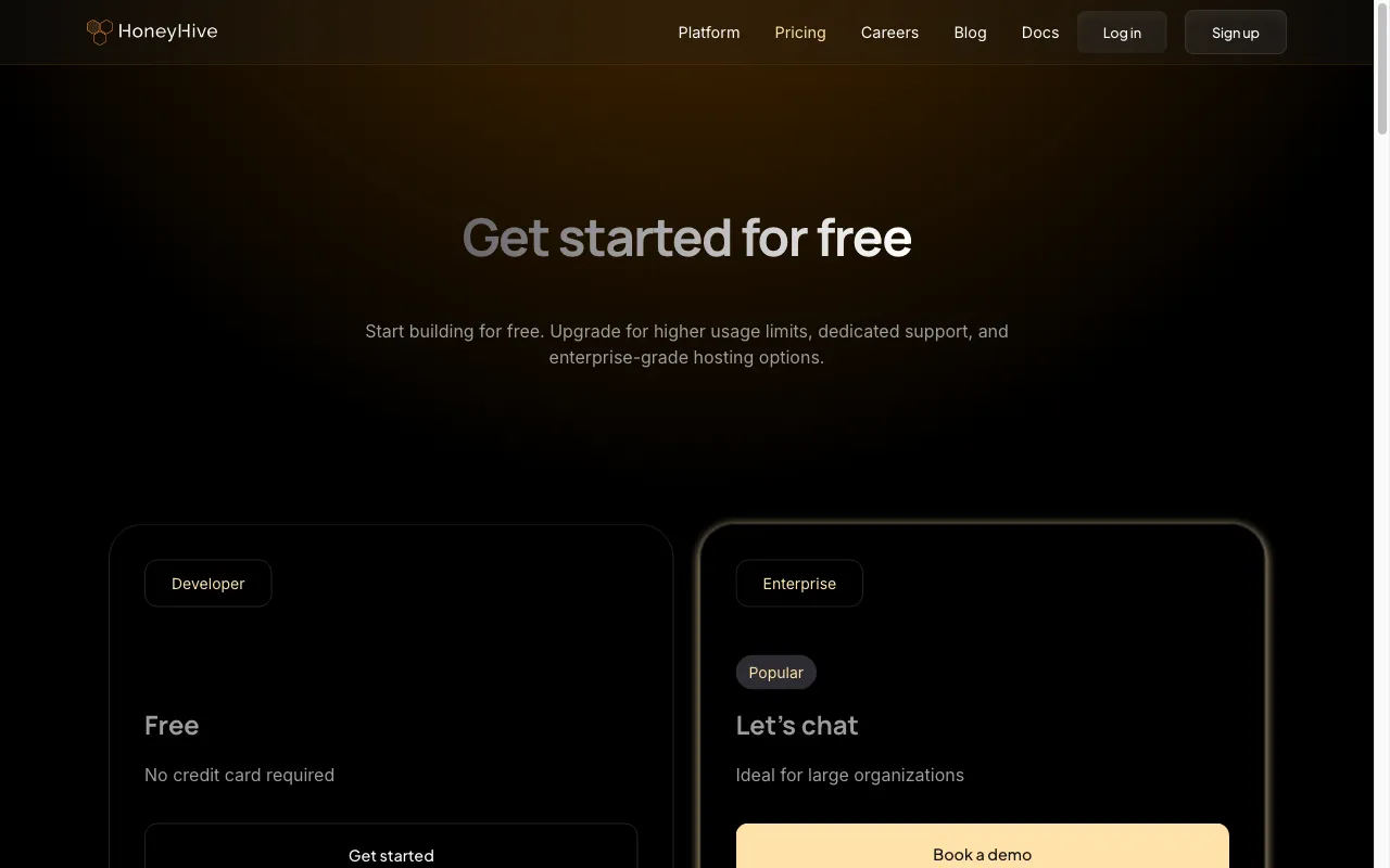 honeyhive.ai — pricing page