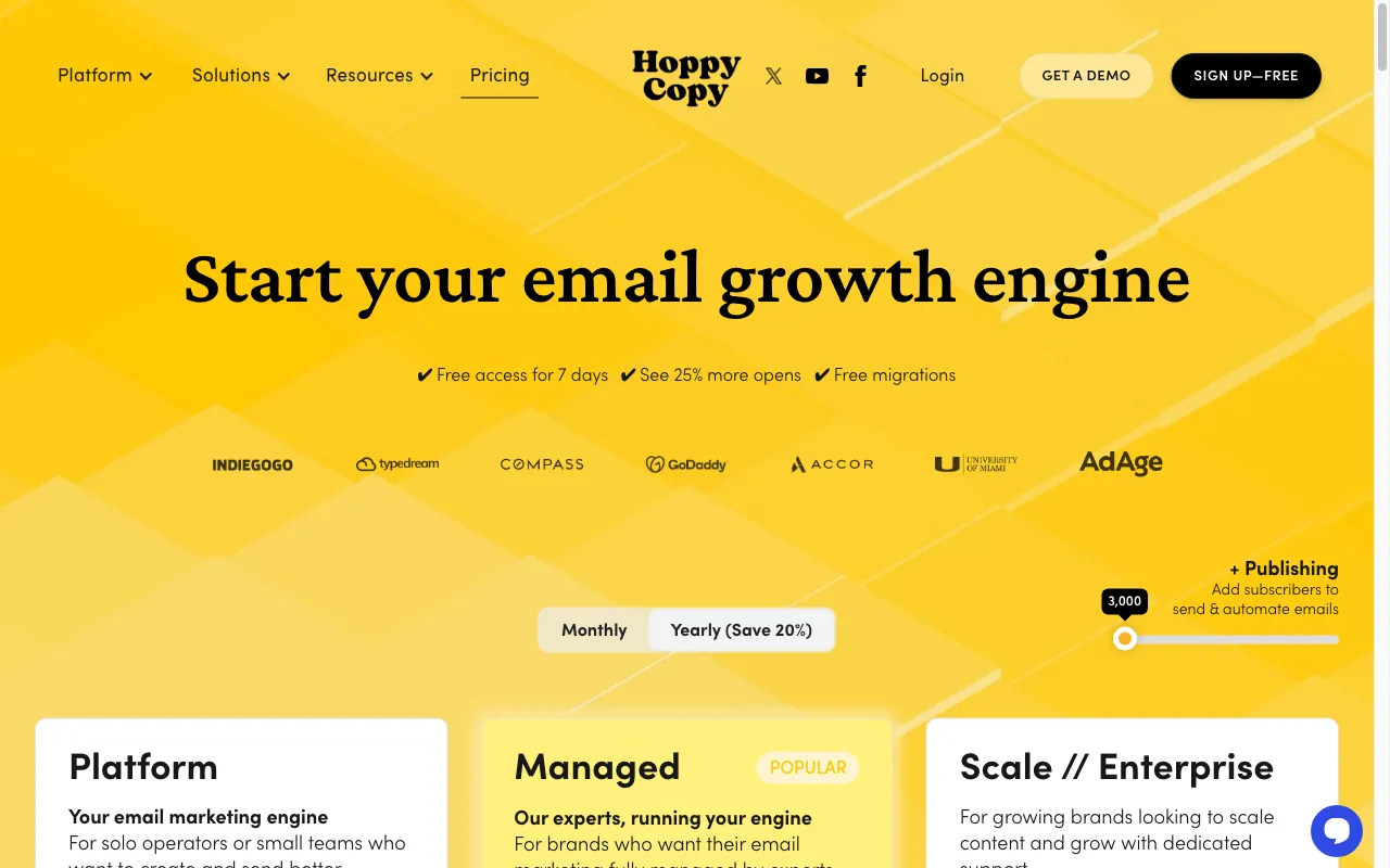 HoppyCopy — pricing page