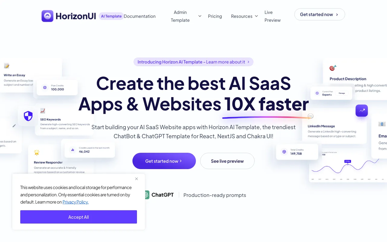 Horizon AI Template — preview screenshot