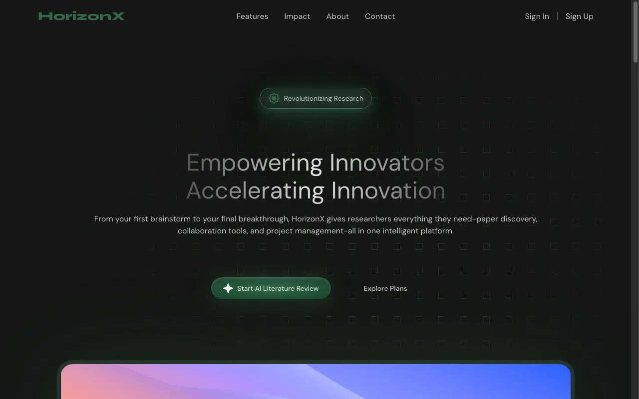 HorizonX — preview screenshot
