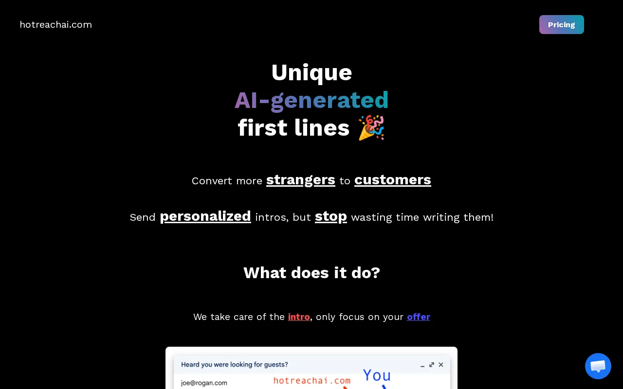 hotreachai.com — preview screenshot