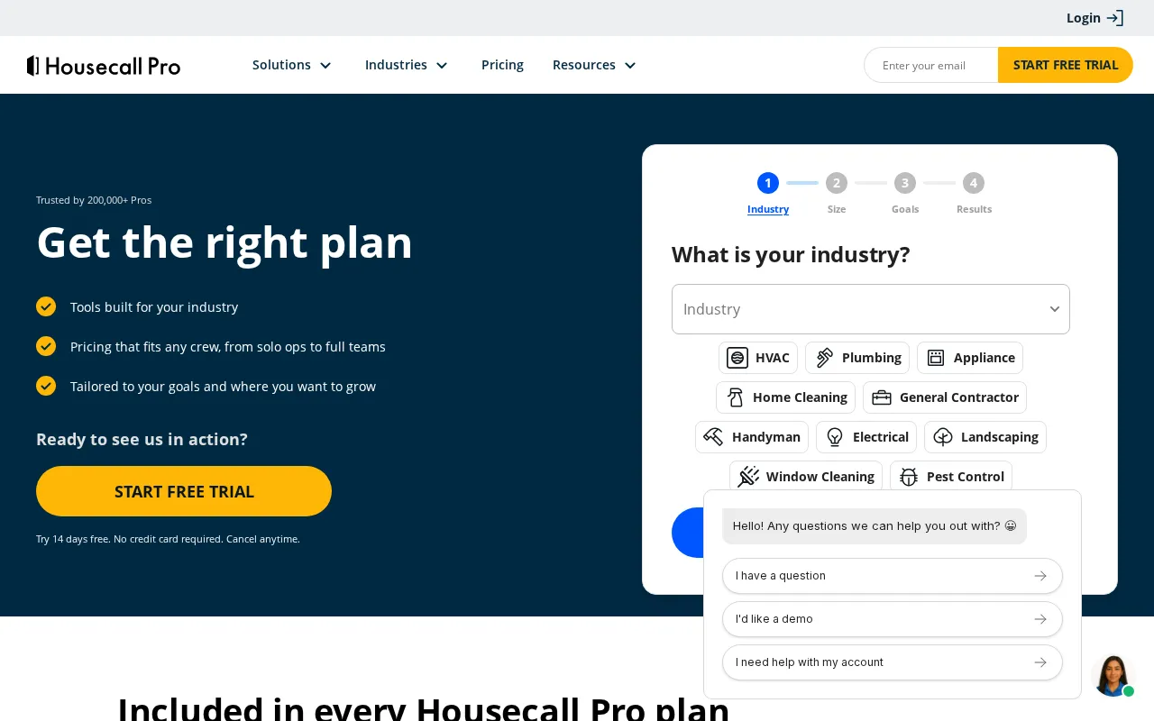 Housecall Pro AI — pricing page