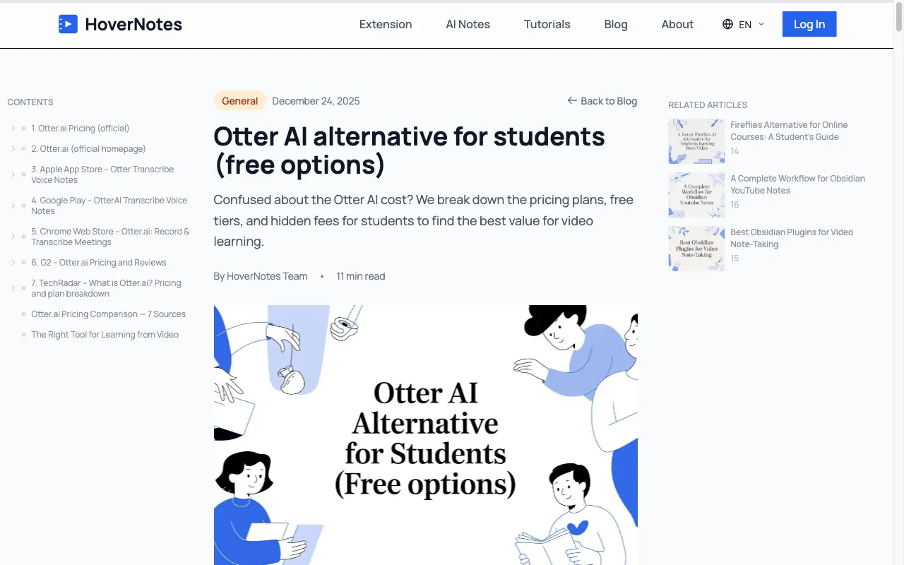 HoverNotes — pricing page