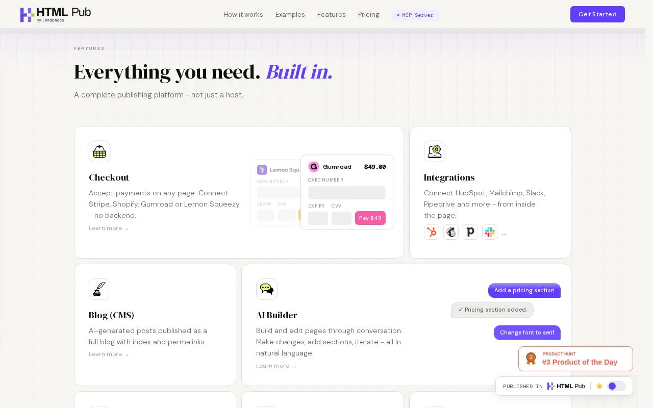 HTML Pub — pricing page