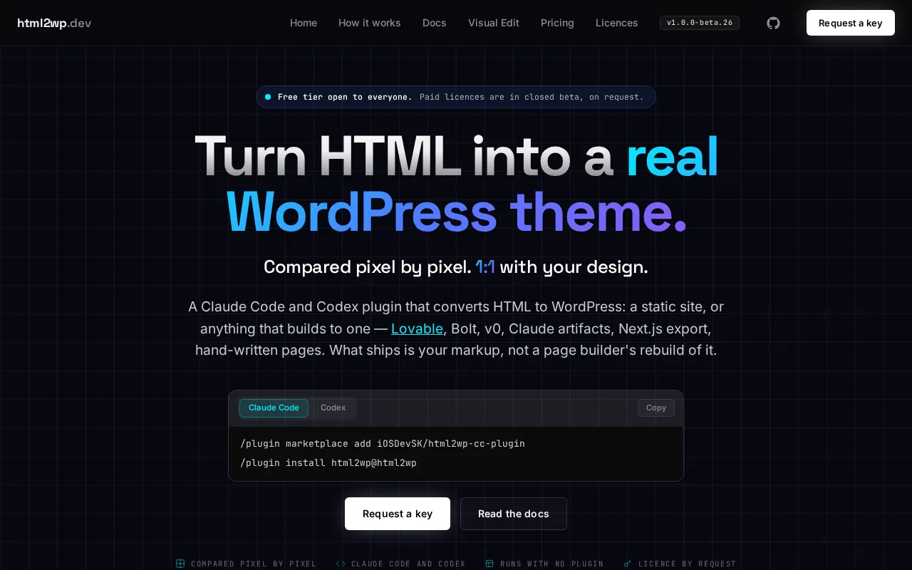 html2wp — preview screenshot