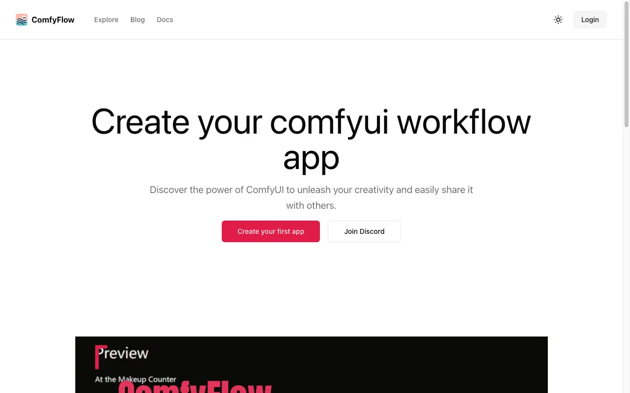 https://comfyflow.app/ — preview screenshot
