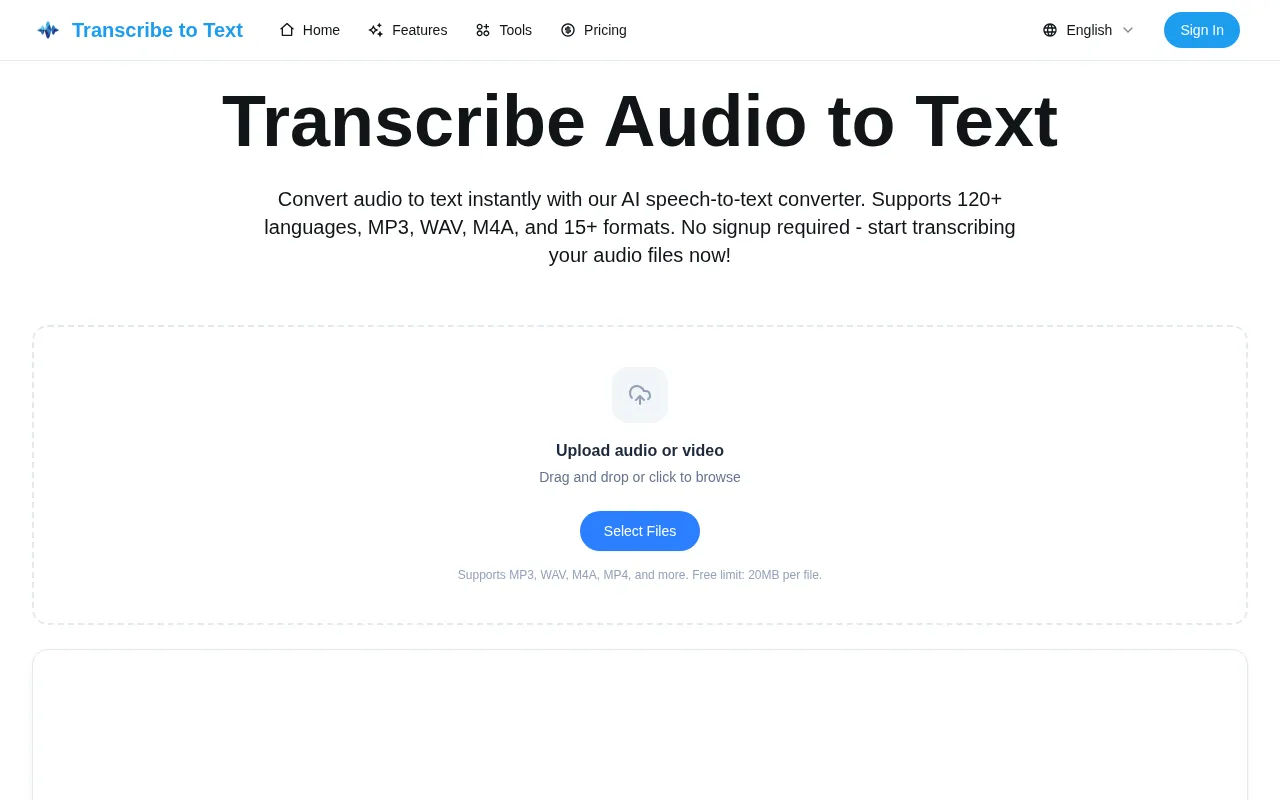 https://transcribetotext.org — preview screenshot