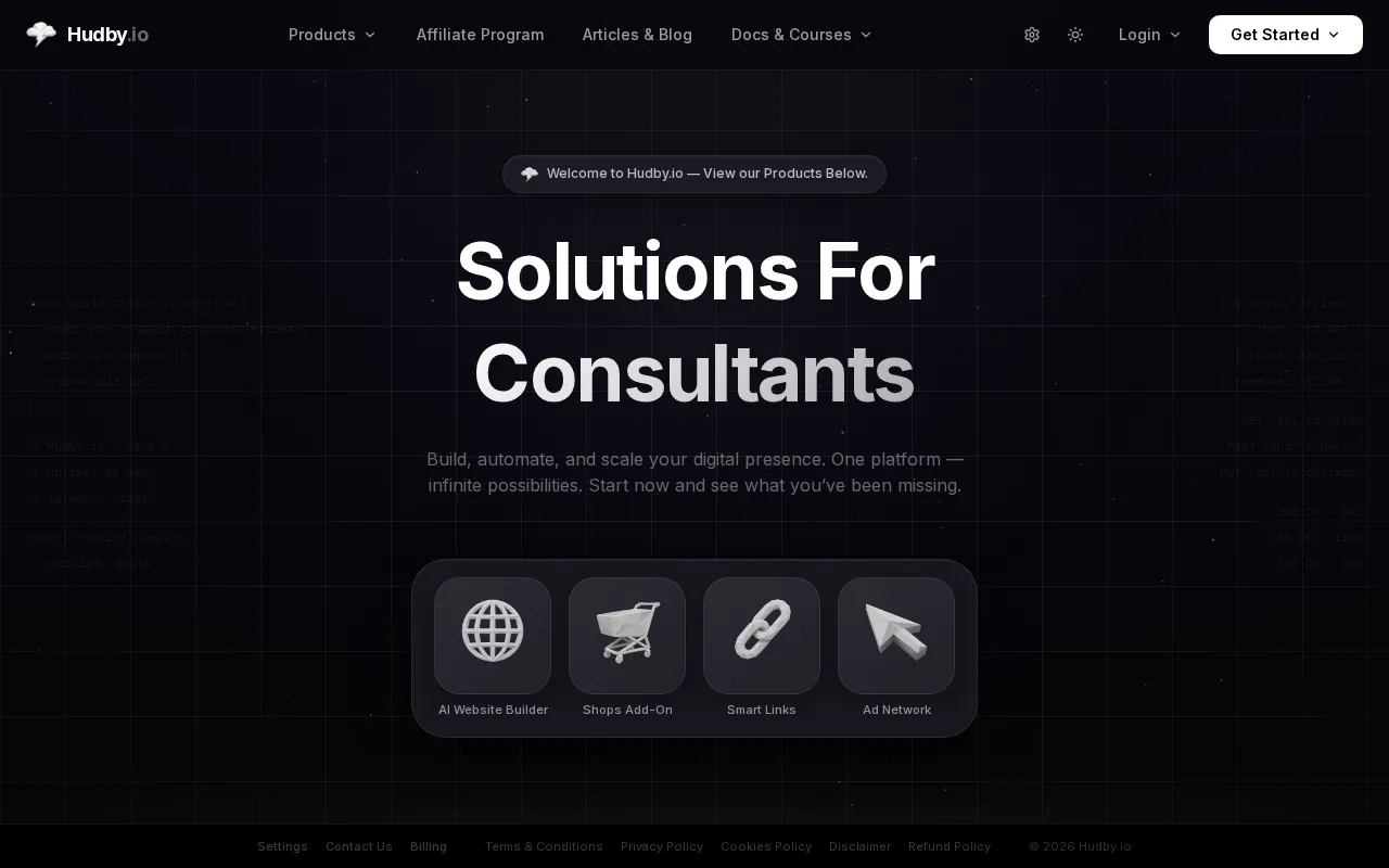 Hudby.io | Track, Build & Scale Your Online Brands — preview screenshot