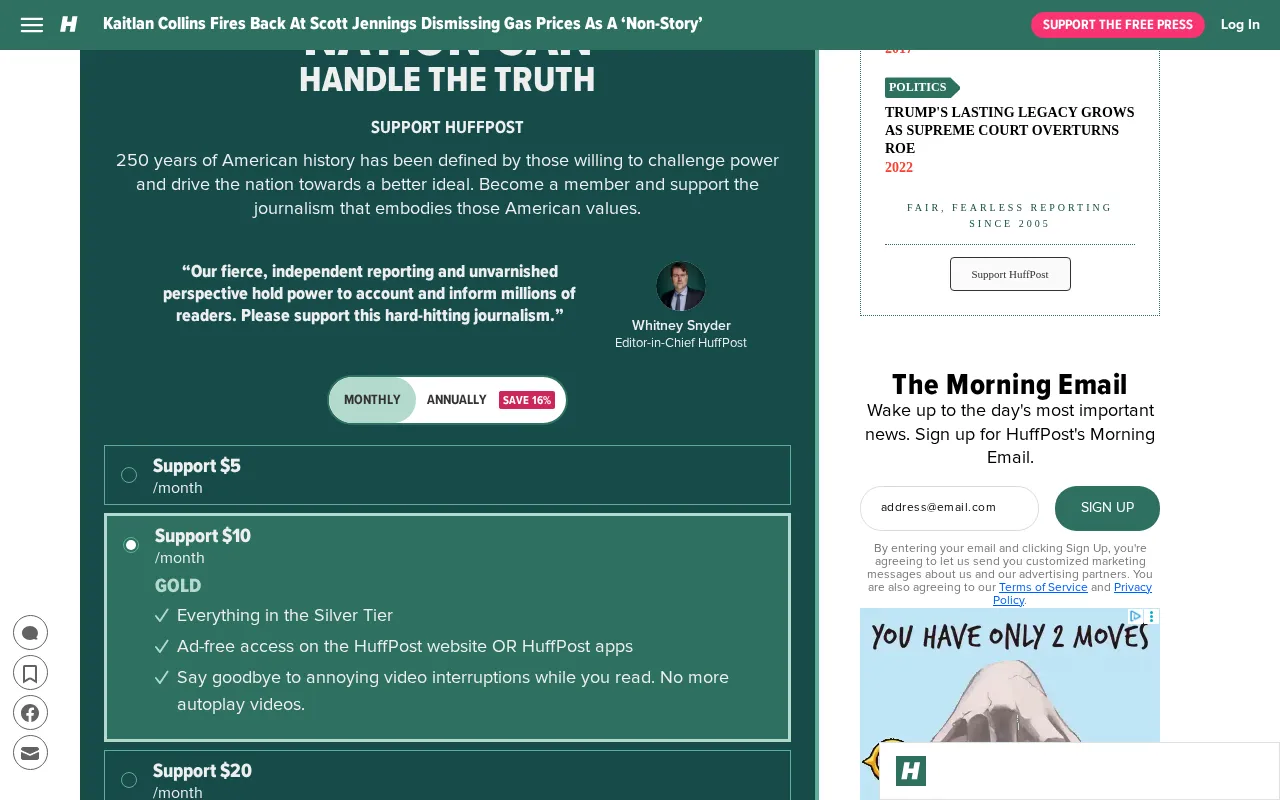 Huffpost — pricing page