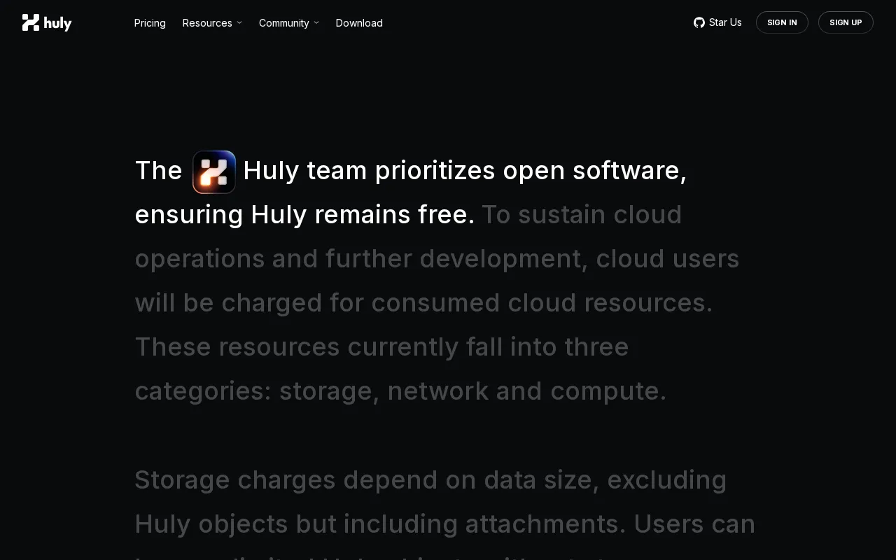 Huly.io — pricing page