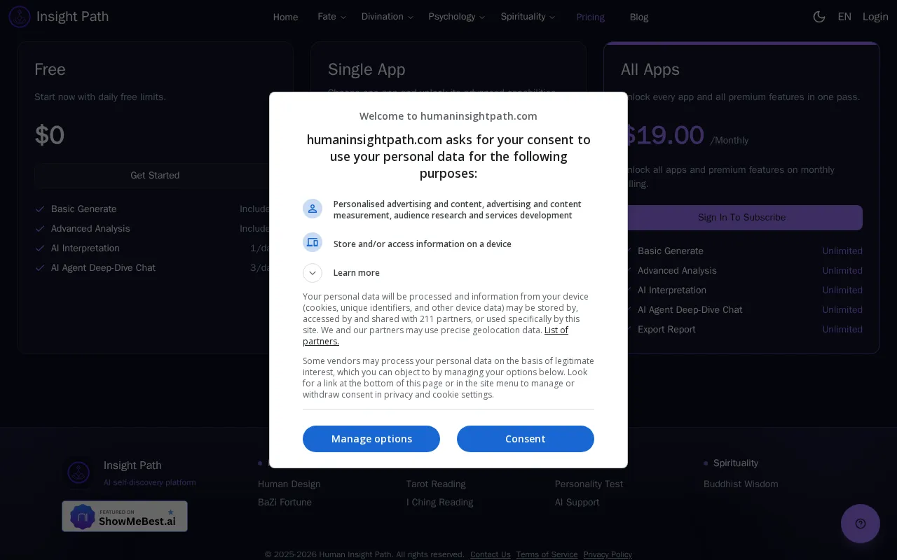 Human Insight Path — pricing page