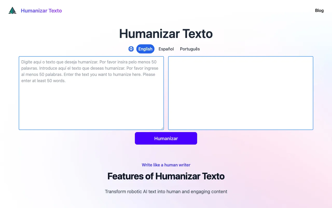 Humanizar Texto — preview screenshot