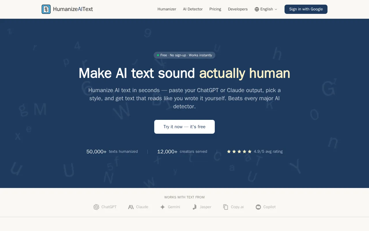 Humanize AI Text — preview screenshot