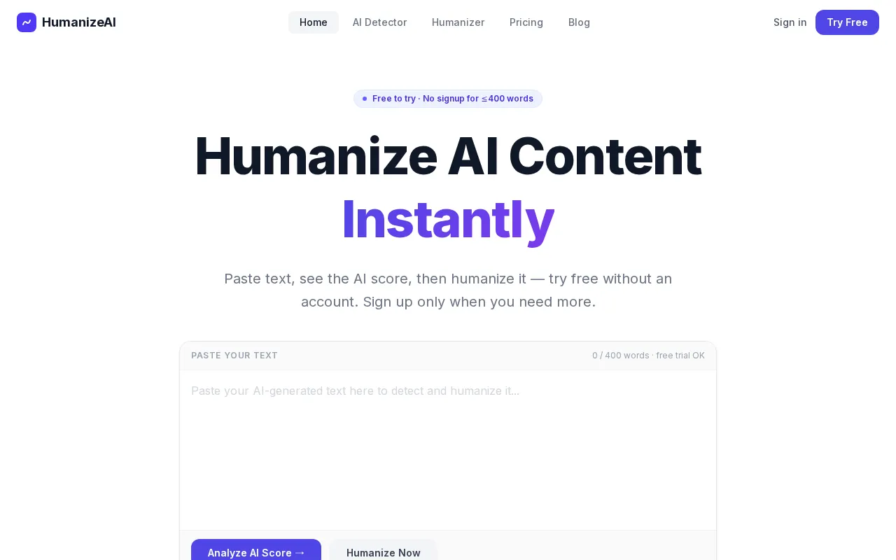 HumanizeAI — preview screenshot