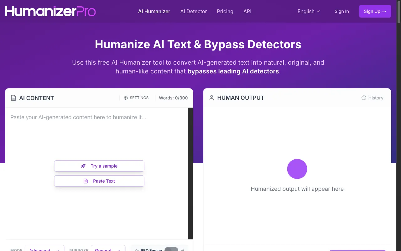 HumanizerPro AI — preview screenshot