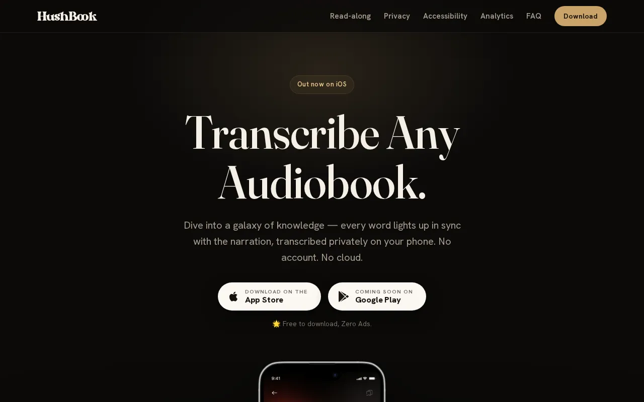 HushBook — preview screenshot