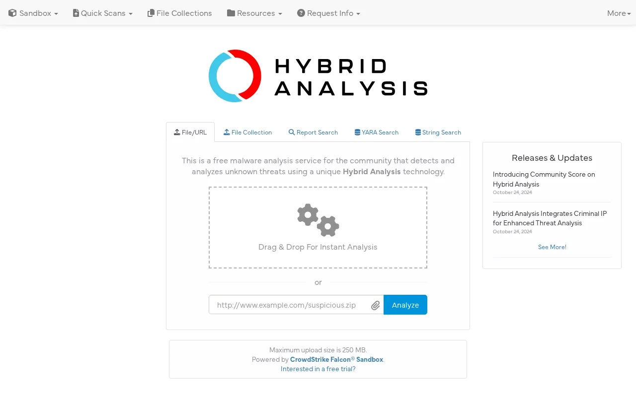 Hybrid Analysis — preview screenshot