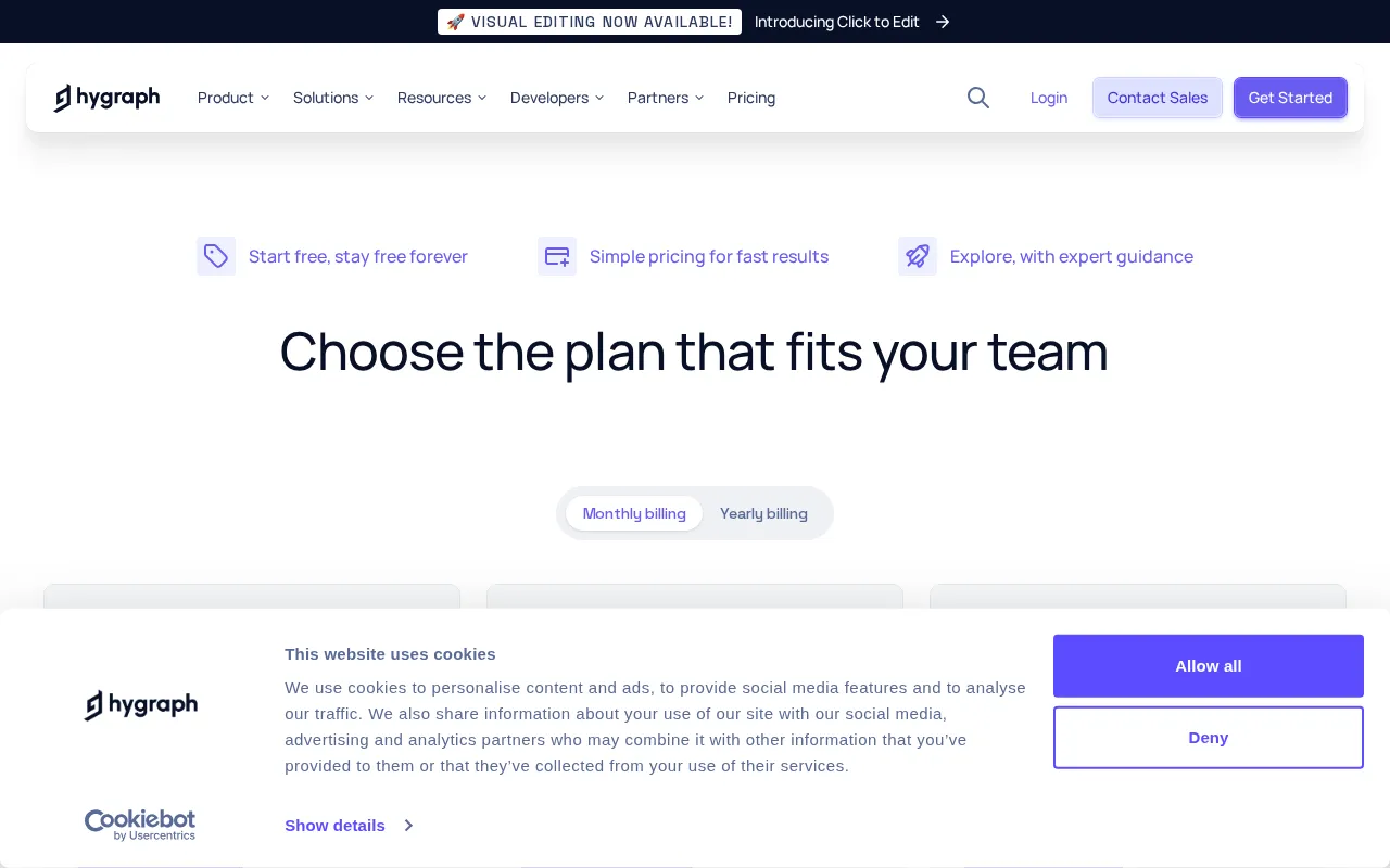 Hygraph — pricing page