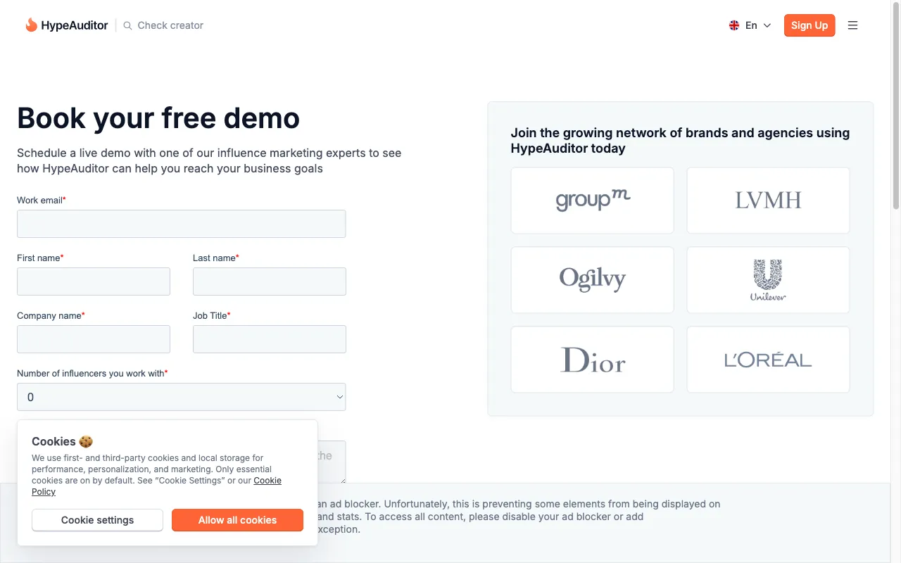 HypeAuditor — pricing page