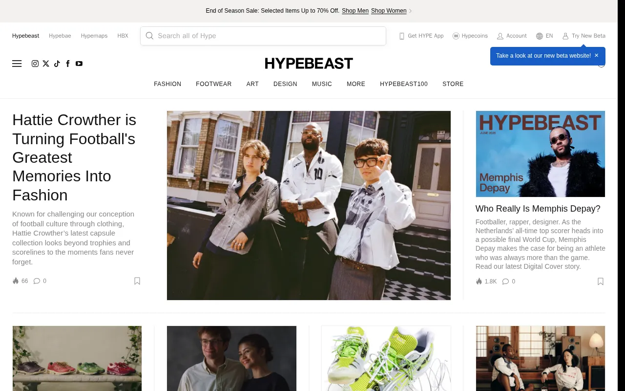 Hypebeast — preview screenshot