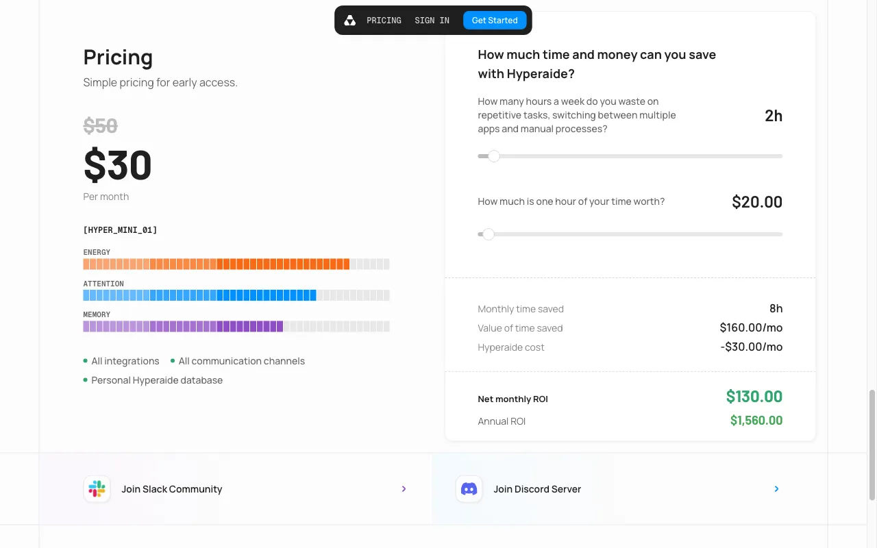 Hyperaide — pricing page