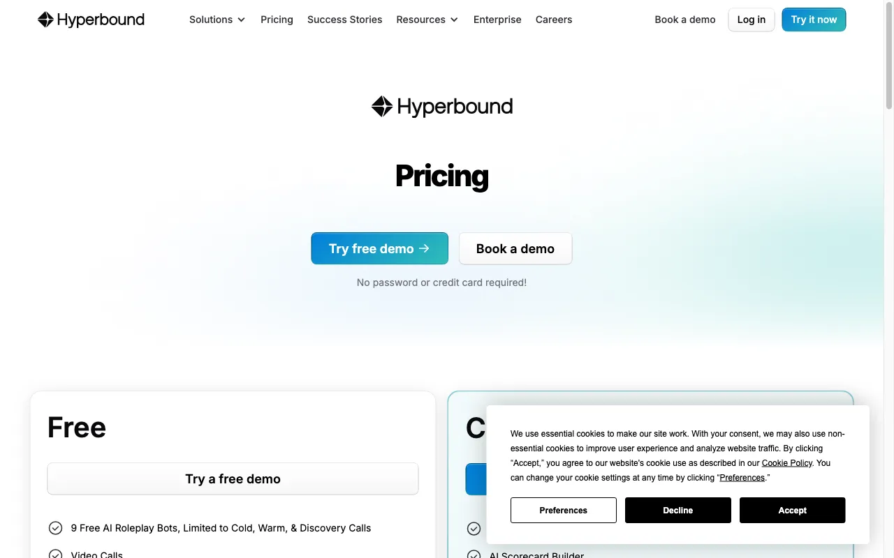 Hyperbound — pricing page