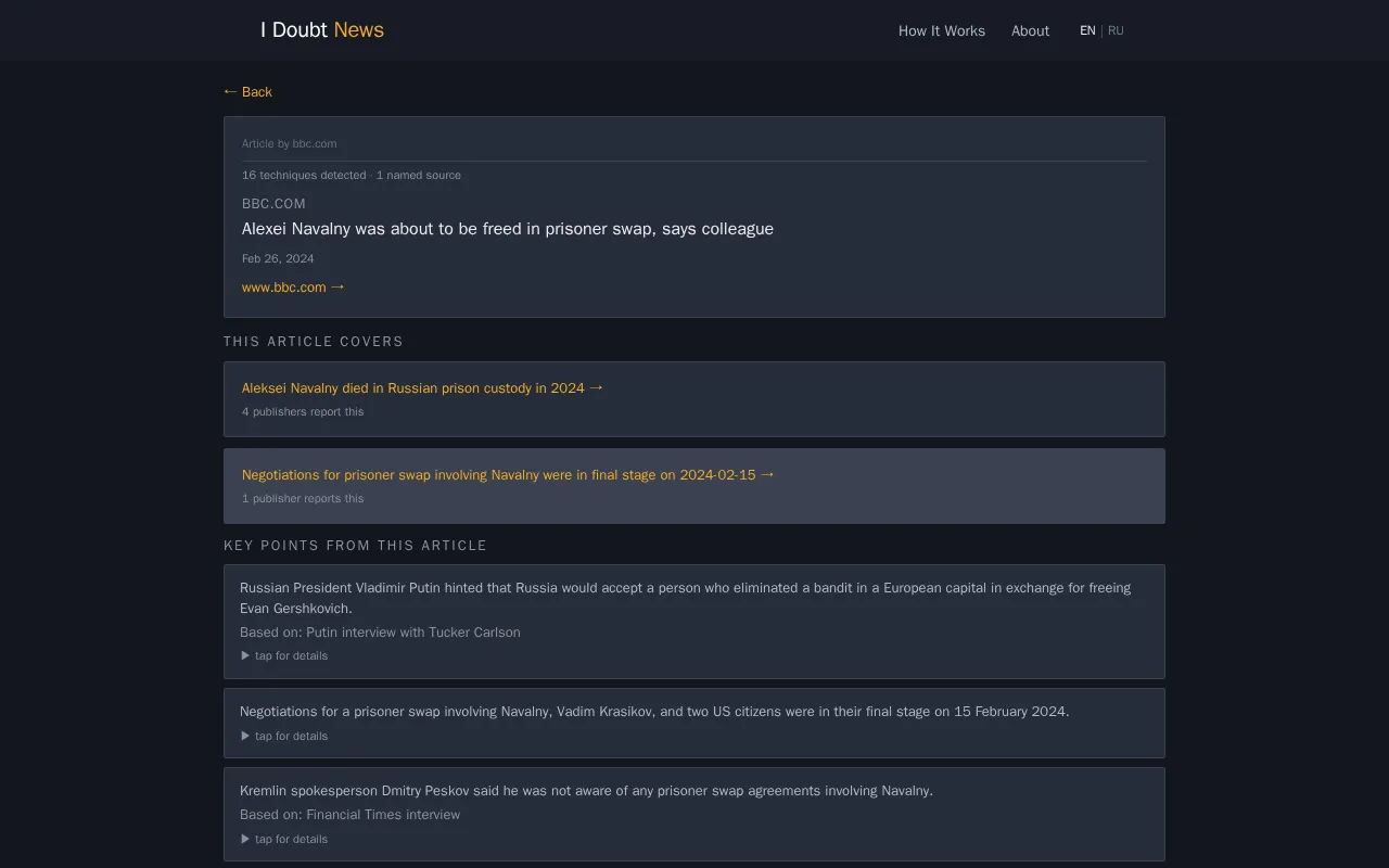 I Doubt News — preview screenshot