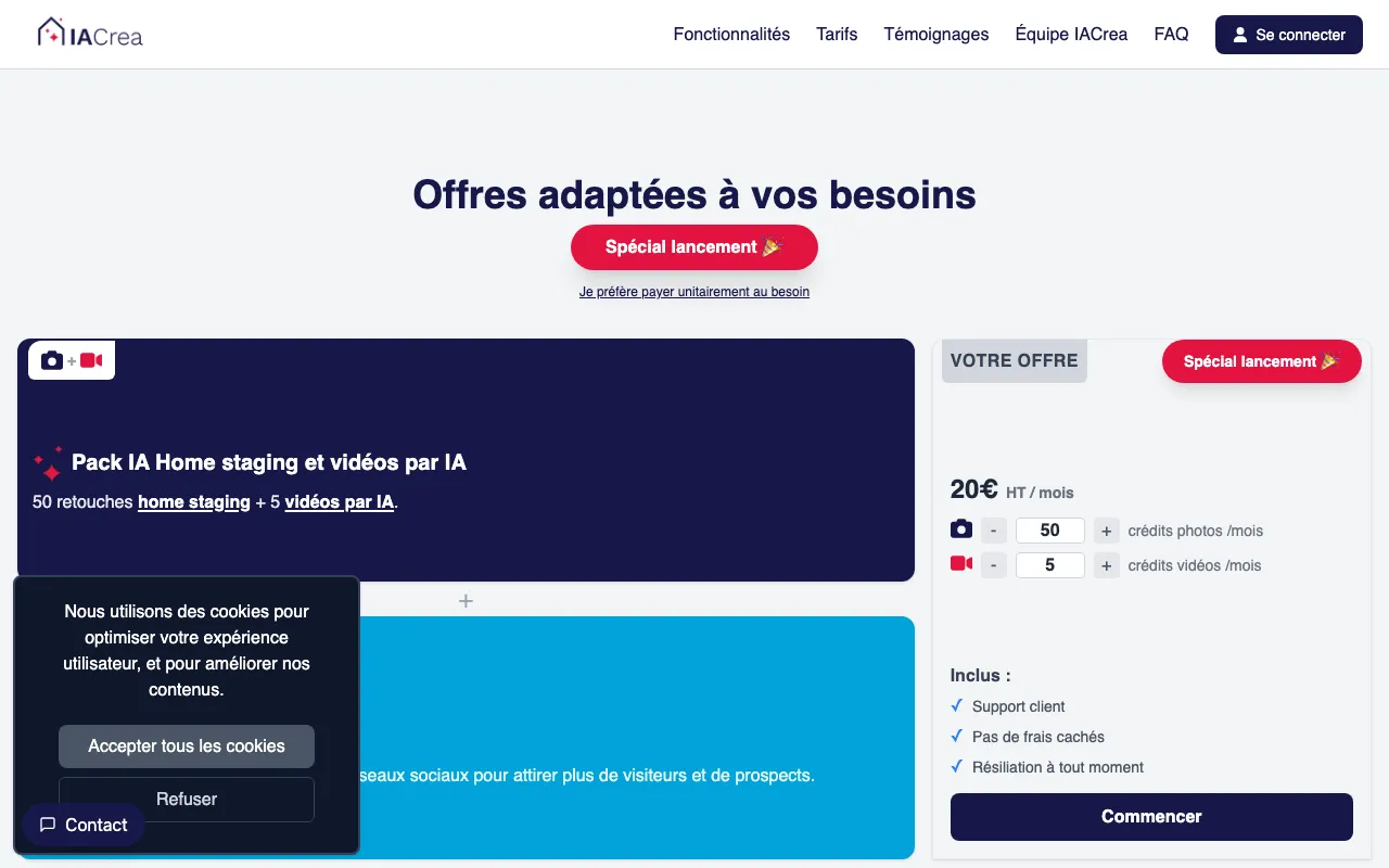 IACrea — pricing page
