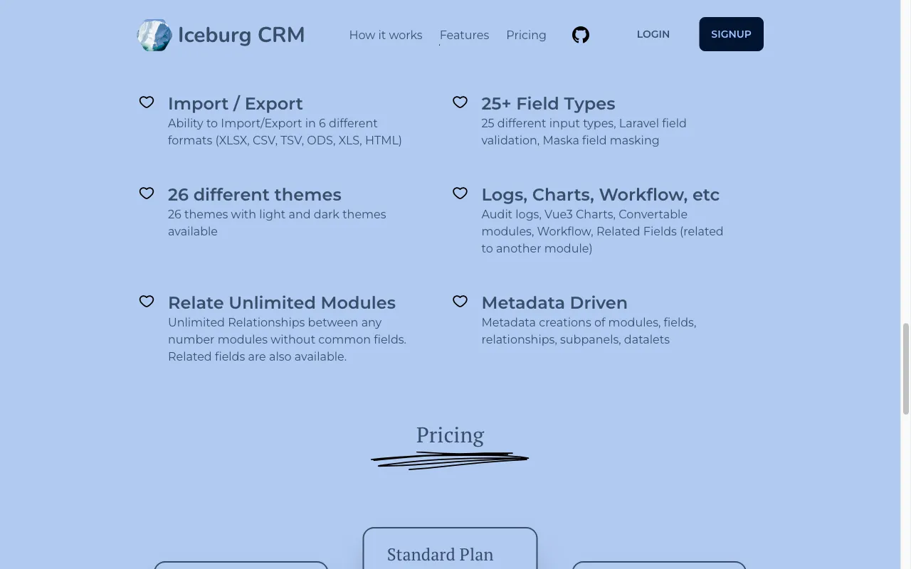 IceburgCRM — pricing page