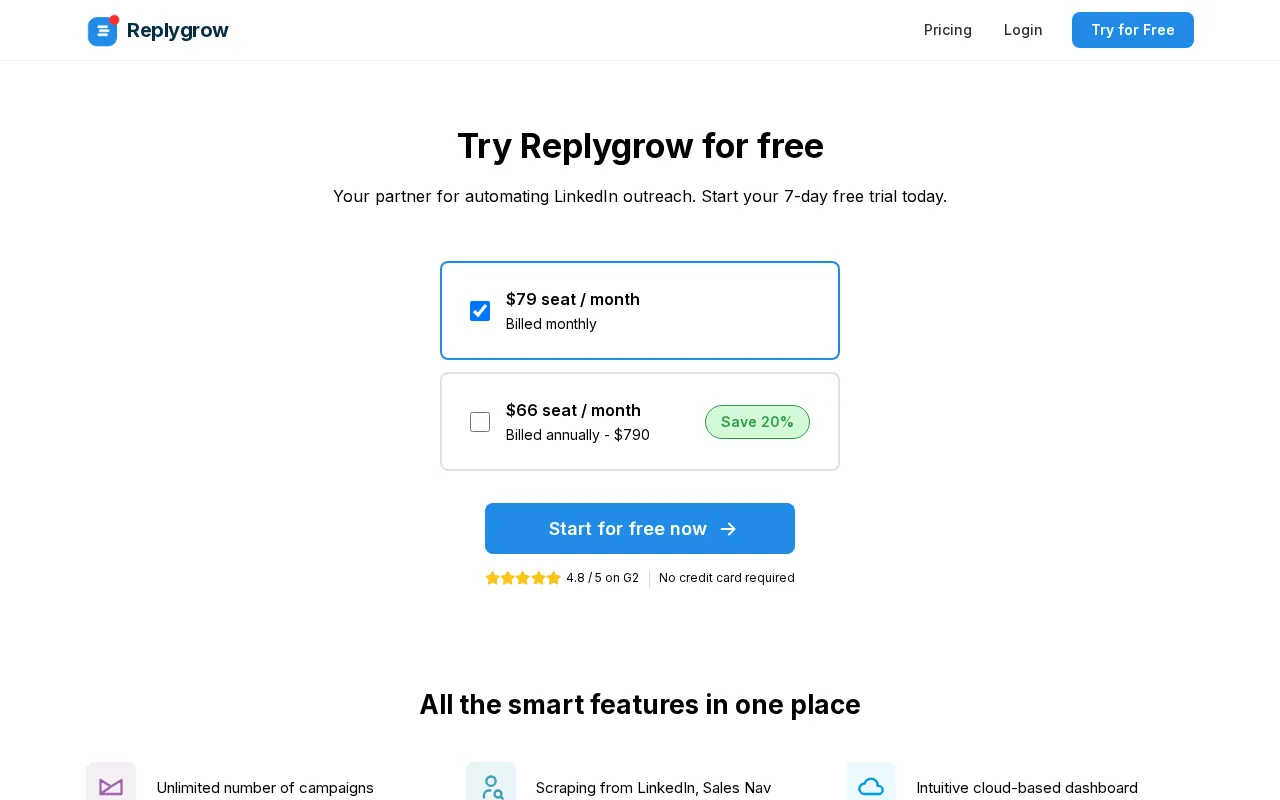 Replygrow — pricing page